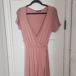 Pink Wrap Dress Popular basics